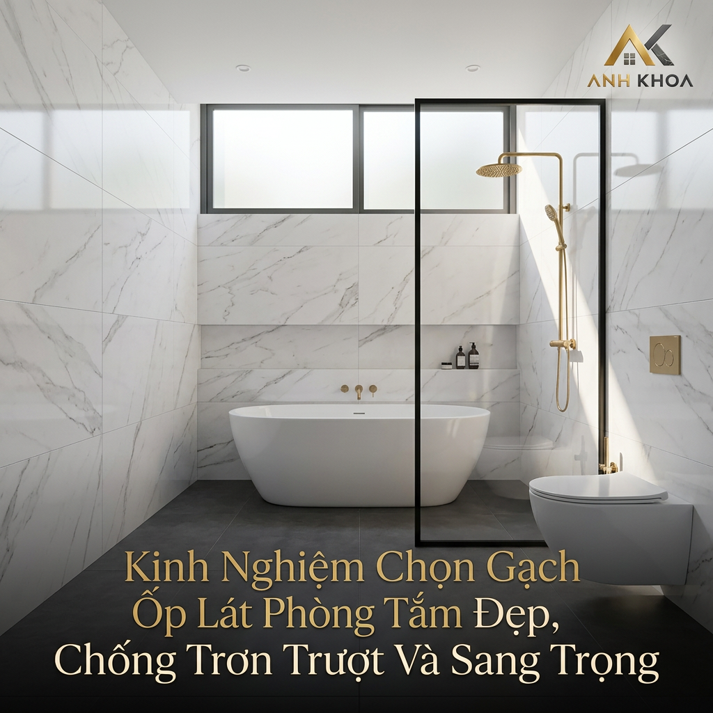 Kinh Nghiệm Chọn Gạch Ốp Lát Phòng Tắm Đẹp, Chống Trơn Trượt Và Sang Trọng
