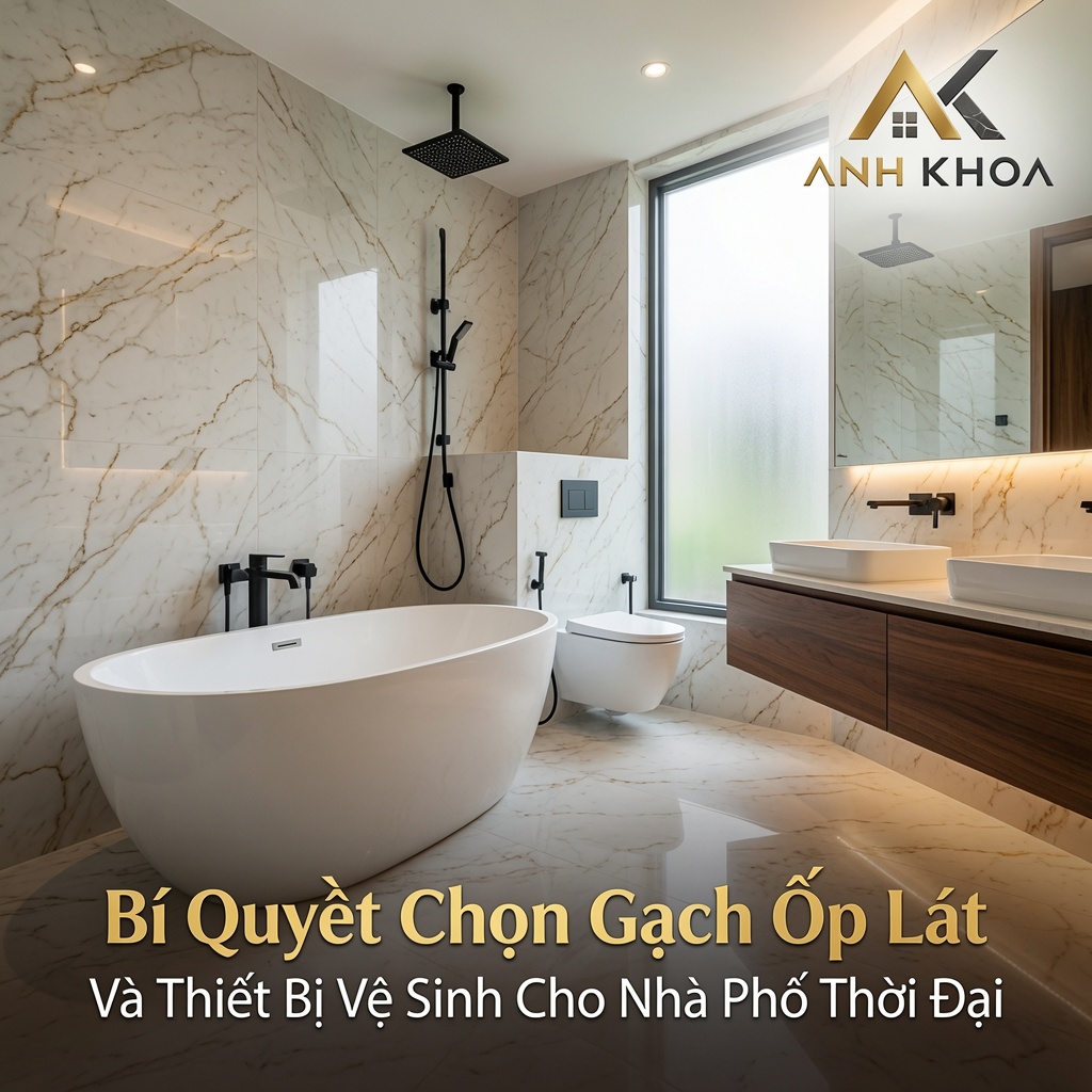 Bí Quyết Chọn Gạch Ốp Lát Và Thiết Bị Vệ Sinh Cho Nhà Phố Hiện Đại