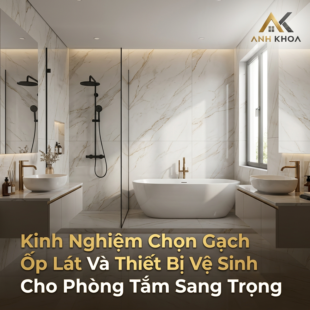 Kinh Nghiệm Chọn Gạch Ốp Lát Và Thiết Bị Vệ Sinh Cho Phòng Tắm Sang Trọng
