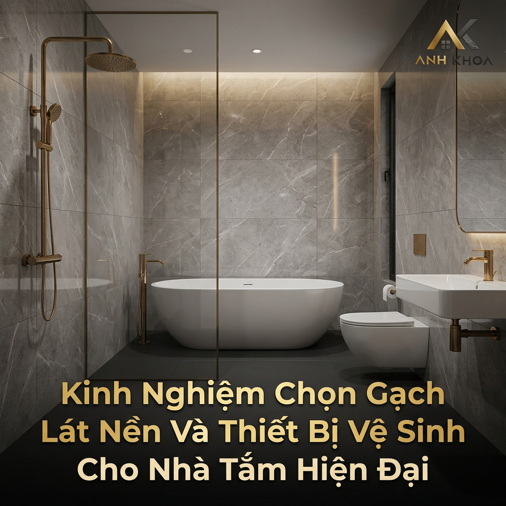 Kinh Nghiệm Chọn Gạch Lát Nền Và Thiết Bị Vệ Sinh Cho Nhà Tắm Hiện Đại