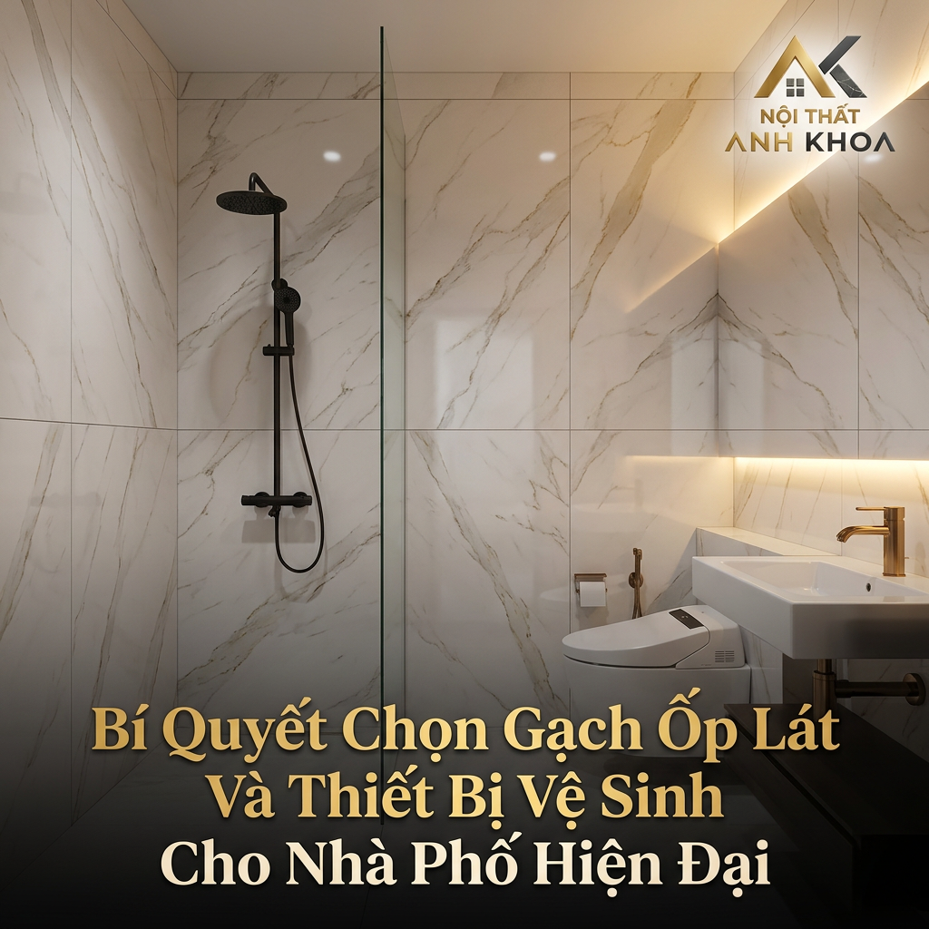 Bí Quyết Chọn Gạch Ốp Lát Và Thiết Bị Vệ Sinh Cho Nhà Phố Hiện Đại