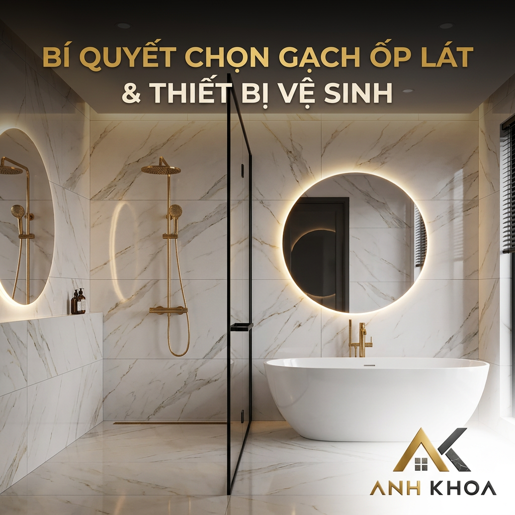 Bí Quyết Chọn Gạch Ốp Lát Và Thiết Bị Vệ Sinh Cho Phòng Tắm Sang Trọng