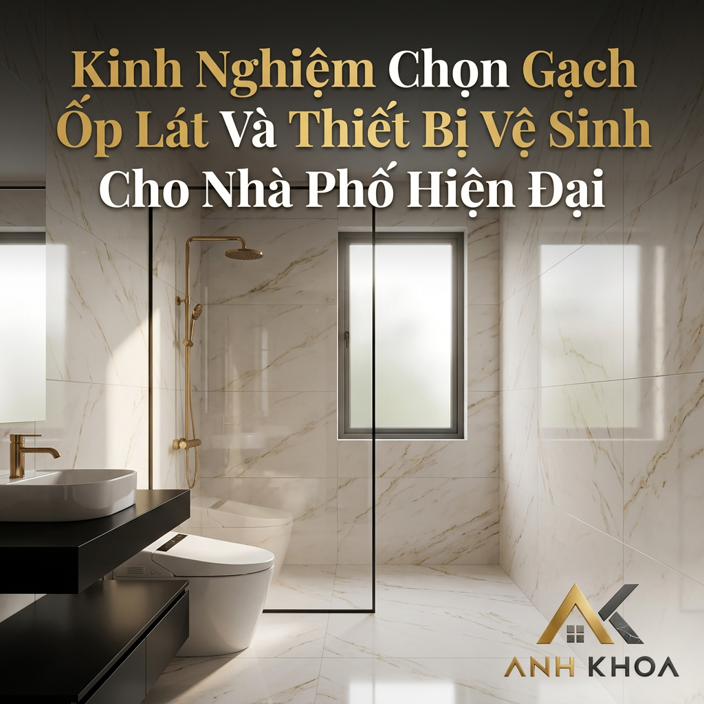 Kinh Nghiệm Chọn Gạch Ốp Lát Và Thiết Bị Vệ Sinh Cho Nhà Phố Hiện Đại