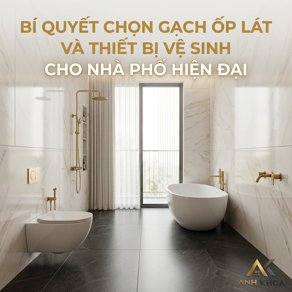 Bí Quyết Chọn Gạch Ốp Lát Và Thiết Bị Vệ Sinh Cho Nhà Phố Hiện Đại