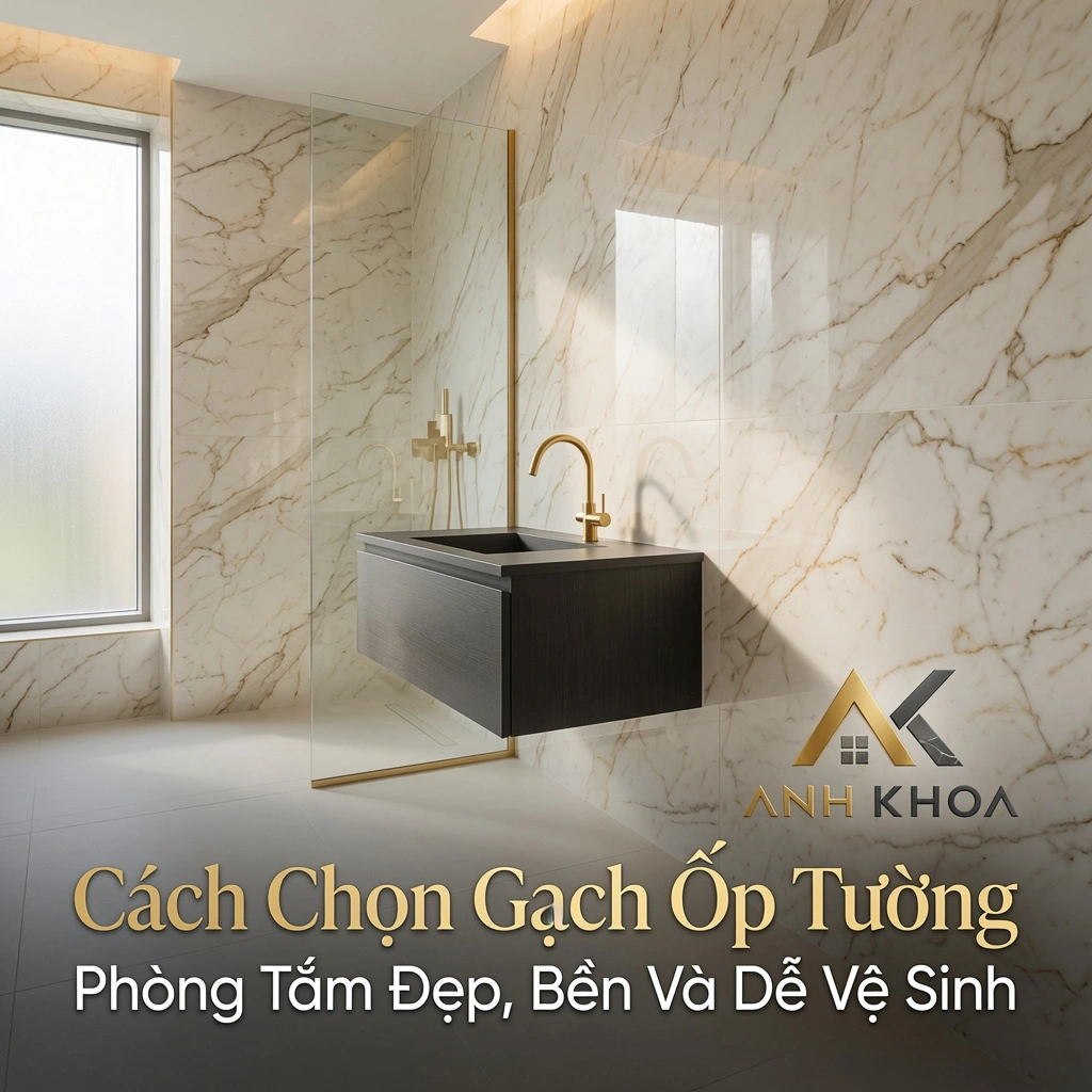 Cách Chọn Gạch Ốp Tường Phòng Tắm Đẹp, Bền Và Dễ Vệ Sinh