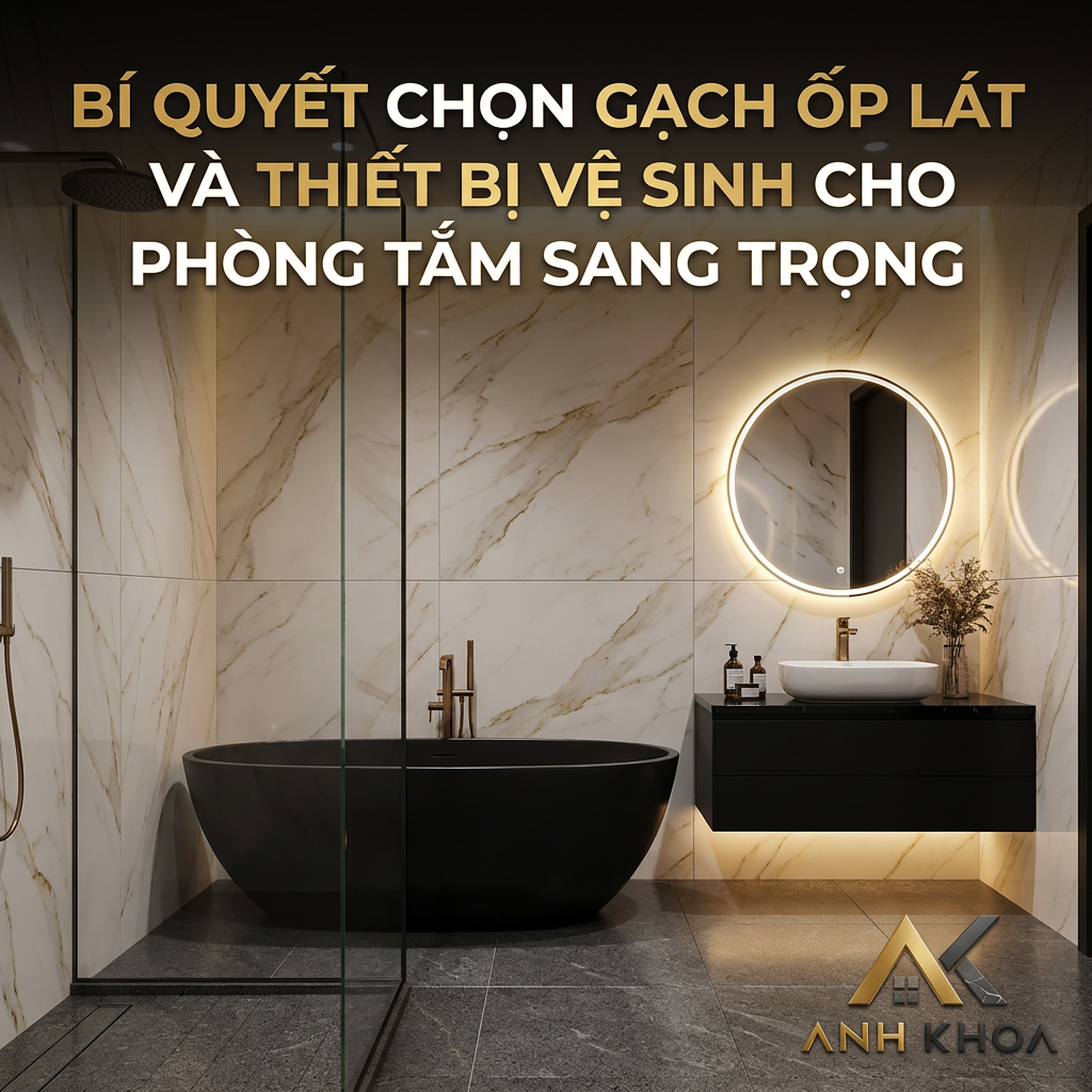 Bí Quyết Chọn Gạch Ốp Lát Và Thiết Bị Vệ Sinh Cho Phòng Tắm Sang Trọng
