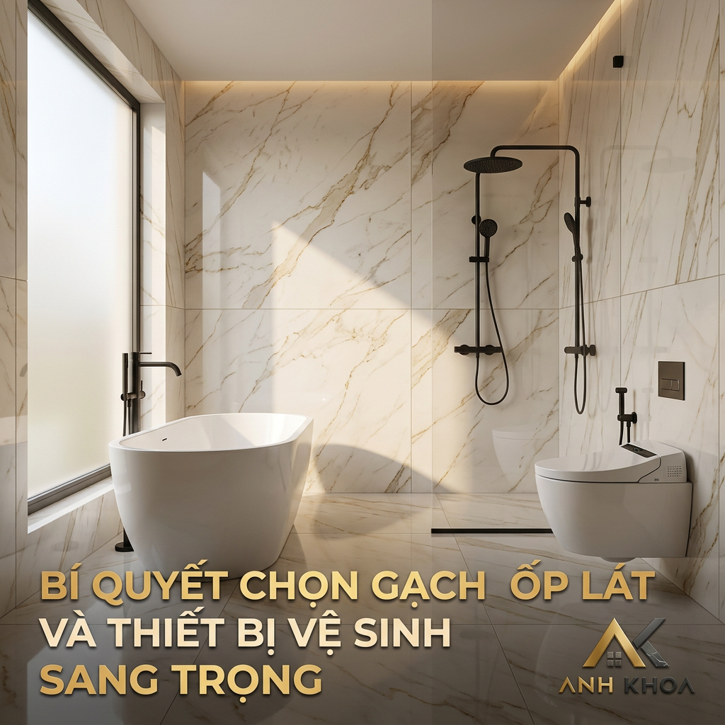 Bí Quyết Chọn Gạch Ốp Lát Và Thiết Bị Vệ Sinh Hoàn Hảo Cho Phòng Tắm Sang Trọng