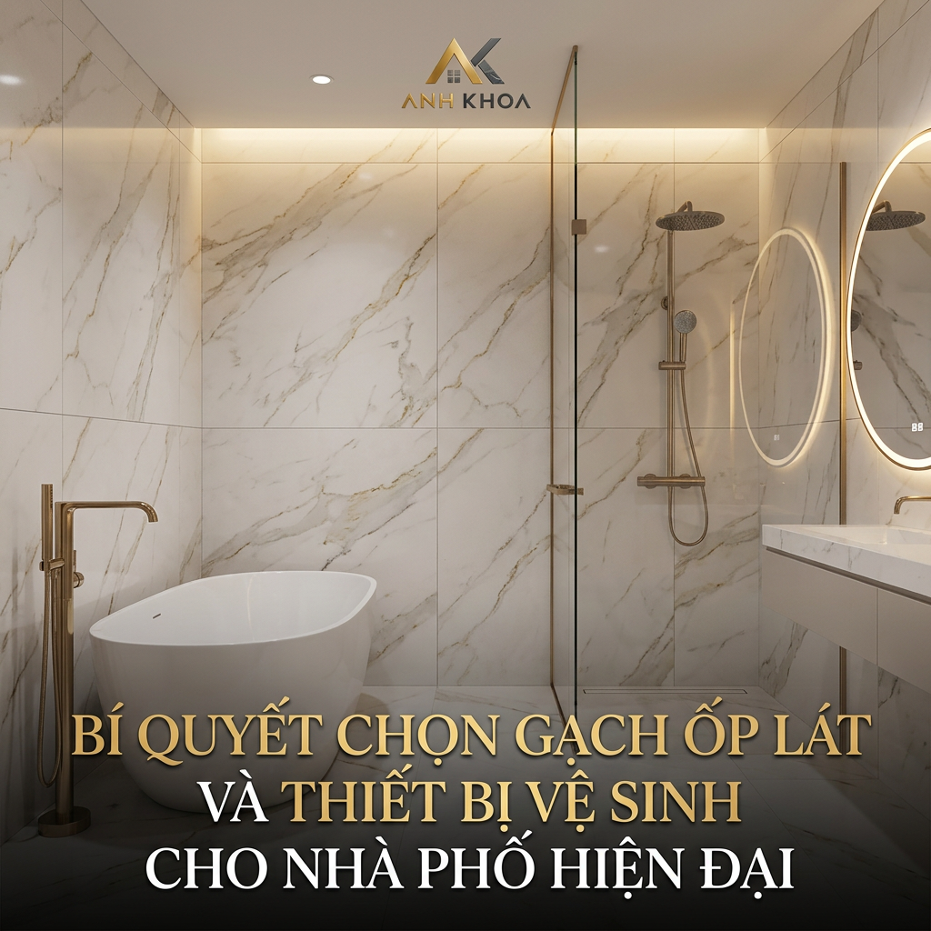 Bí Quyết Chọn Gạch Ốp Lát Và Thiết Bị Vệ Sinh Cho Nhà Phố Hiện Đại