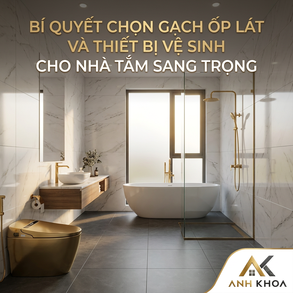 Bí Quyết Chọn Gạch Ốp Lát Và Thiết Bị Vệ Sinh Cho Nhà Tắm Sang Trọng, Bền Đẹp