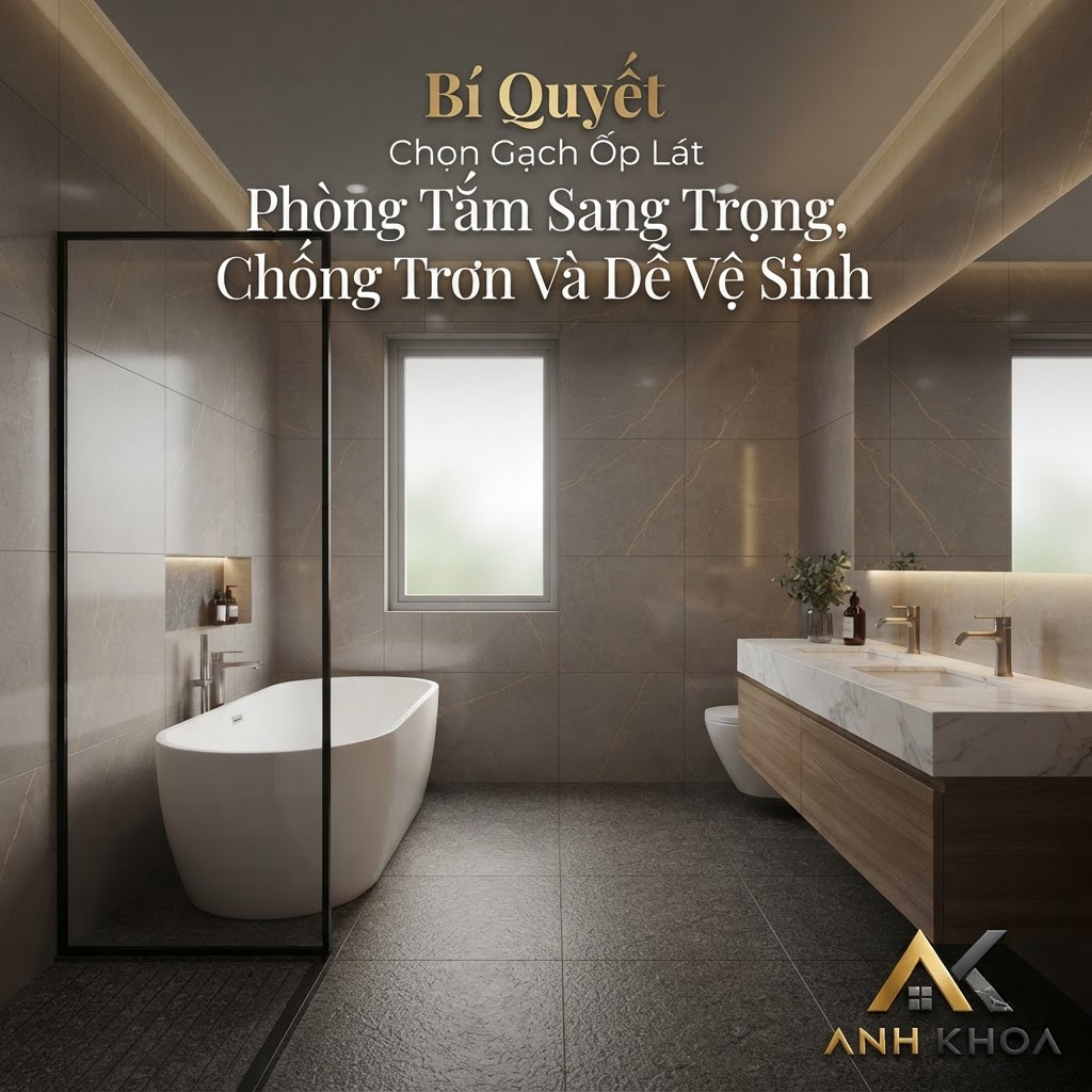 Bí Quyết Chọn Gạch Ốp Lát Phòng Tắm Sang Trọng, Chống Trơn Và Dễ Vệ Sinh