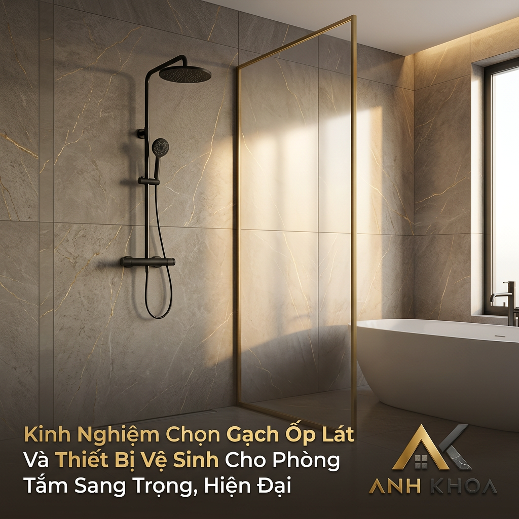 Kinh Nghiệm Chọn Gạch Ốp Lát Và Thiết Bị Vệ Sinh Cho Phòng Tắm Sang Trọng, Hiện Đại