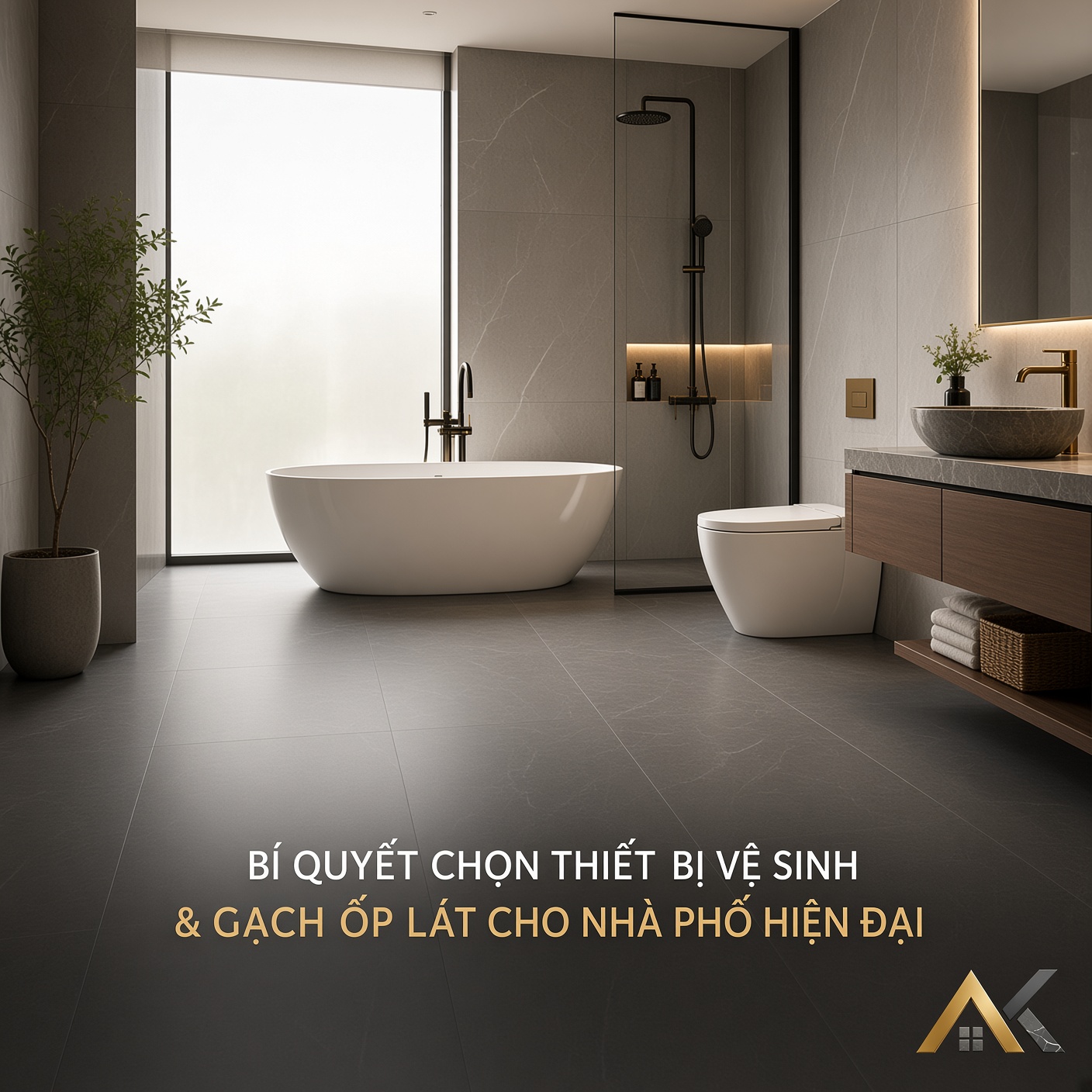 Bí Quyết Chọn Thiết Bị Vệ Sinh Và Gạch Ốp Lát Cho Nhà Phố Hiện Đại