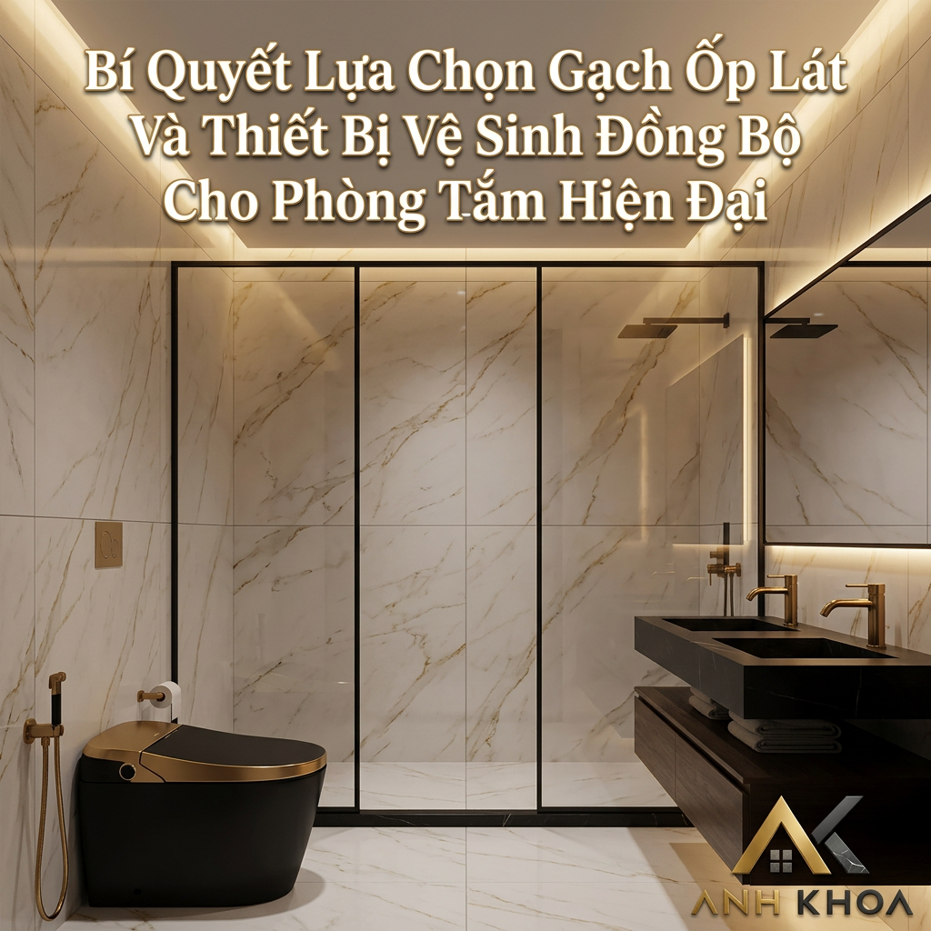 Bí Quyết Lựa Chọn Gạch Ốp Lát Và Thiết Bị Vệ Sinh Đồng Bộ Cho Phòng Tắm Hiện Đại
