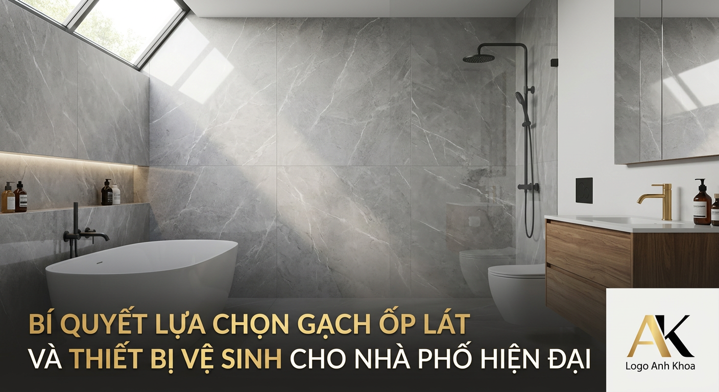 Bí Quyết Lựa Chọn Gạch Ốp Lát Và Thiết Bị Vệ Sinh Cho Nhà Phố Hiện Đại