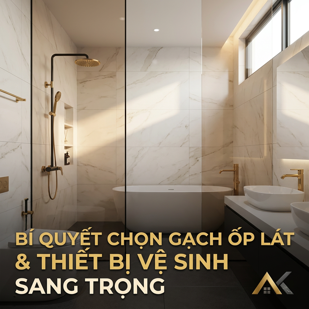 Bí Quyết Chọn Gạch Ốp Lát Và Thiết Bị Vệ Sinh Cho Nhà Tắm Đẹp Sang Trọng