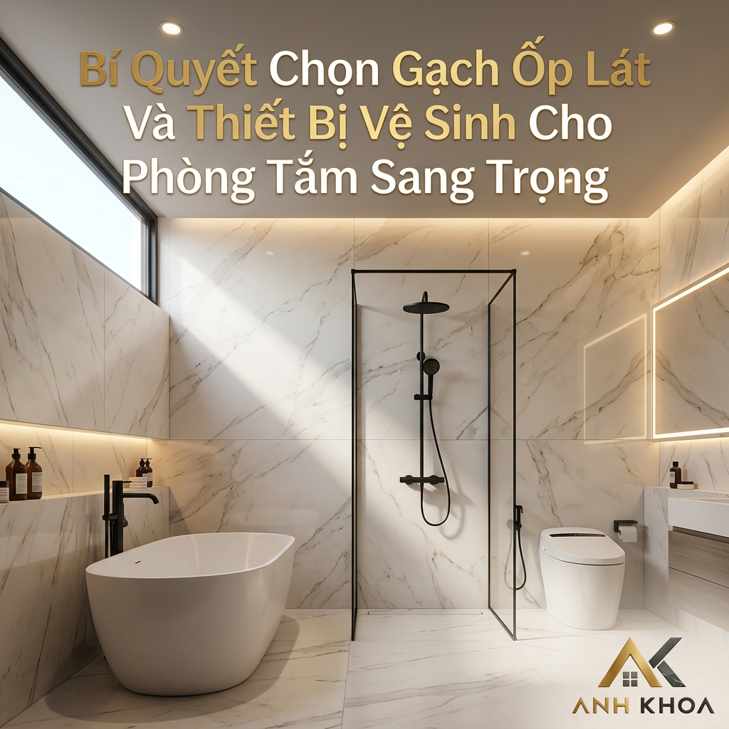 Bí Quyết Chọn Gạch Ốp Lát Và Thiết Bị Vệ Sinh Cho Phòng Tắm Sang Trọng, Hiện Đại