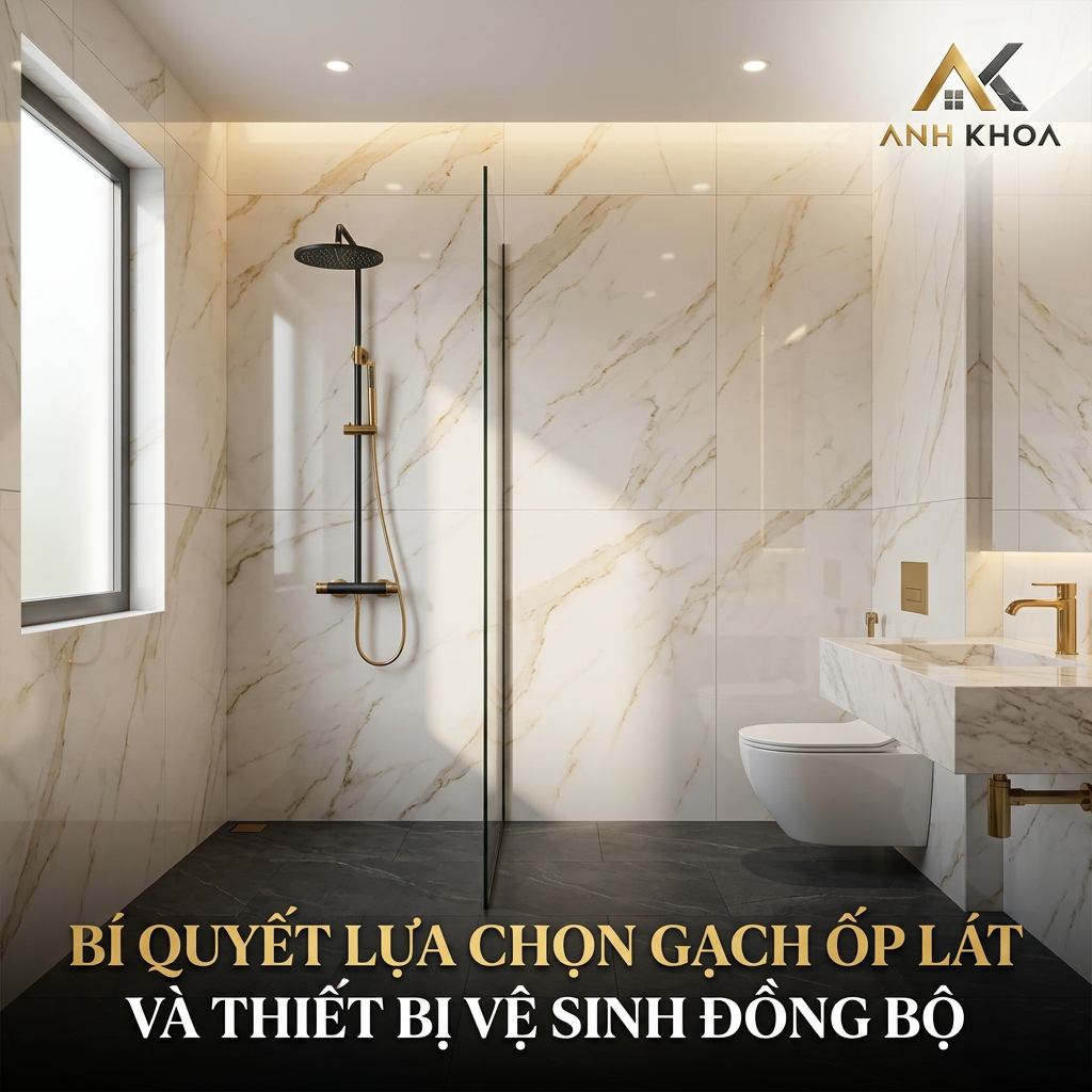 Bí Quyết Lựa Chọn Gạch Ốp Lát Và Thiết Bị Vệ Sinh Đồng Bộ Cho Phòng Tắm Sang Trọng