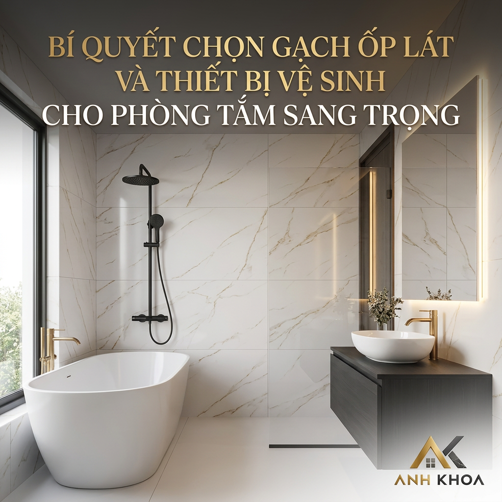 Bí Quyết Chọn Gạch Ốp Lát Và Thiết Bị Vệ Sinh Cho Phòng Tắm Sang Trọng