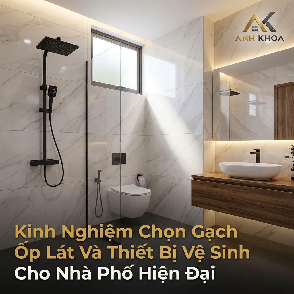 Kinh Nghiệm Chọn Gạch Ốp Lát Và Thiết Bị Vệ Sinh Cho Nhà Phố Hiện Đại