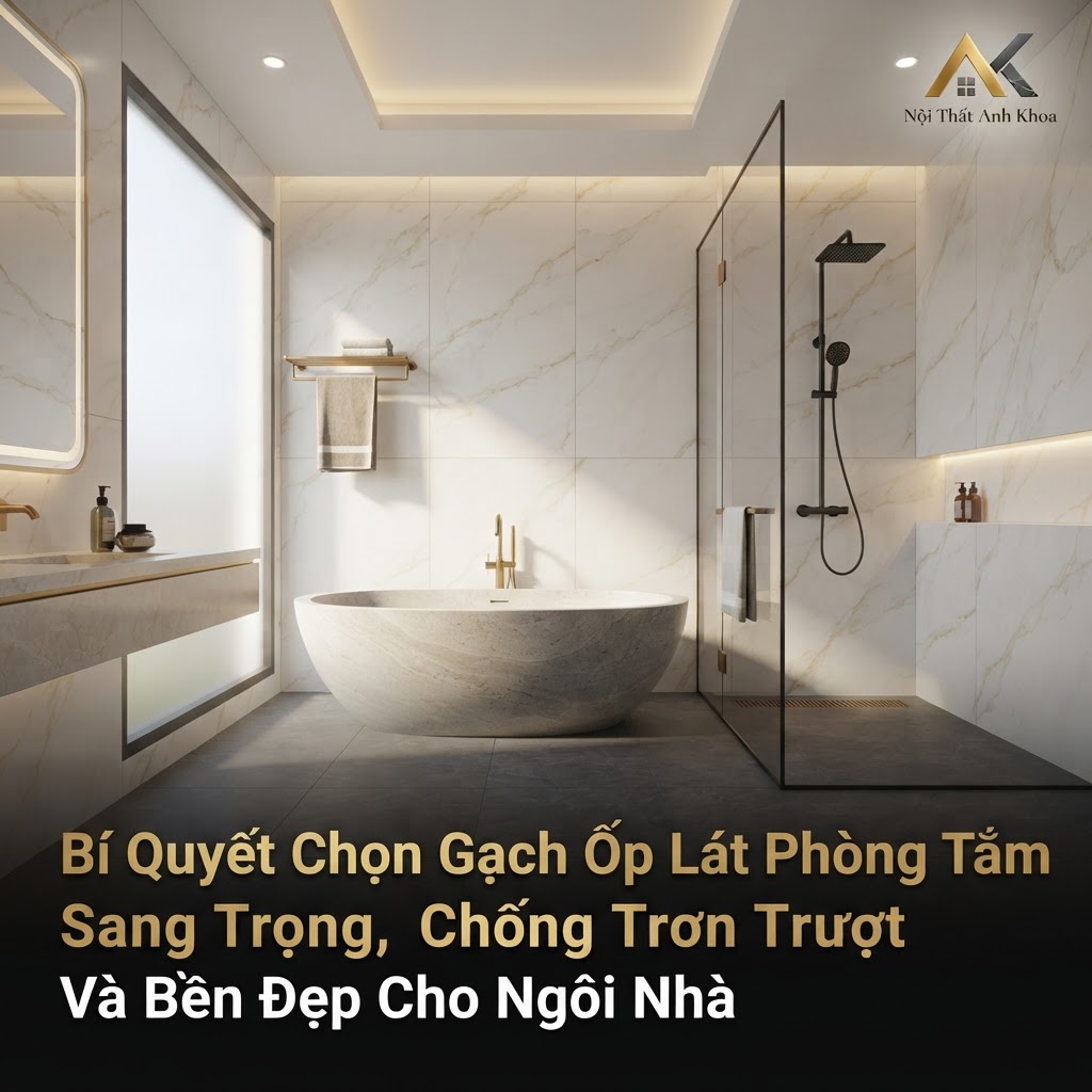 Bí Quyết Chọn Gạch Ốp Lát Phòng Tắm Sang Trọng, Chống Trơn Trượt Và Bền Đẹp Cho Ngôi Nhà