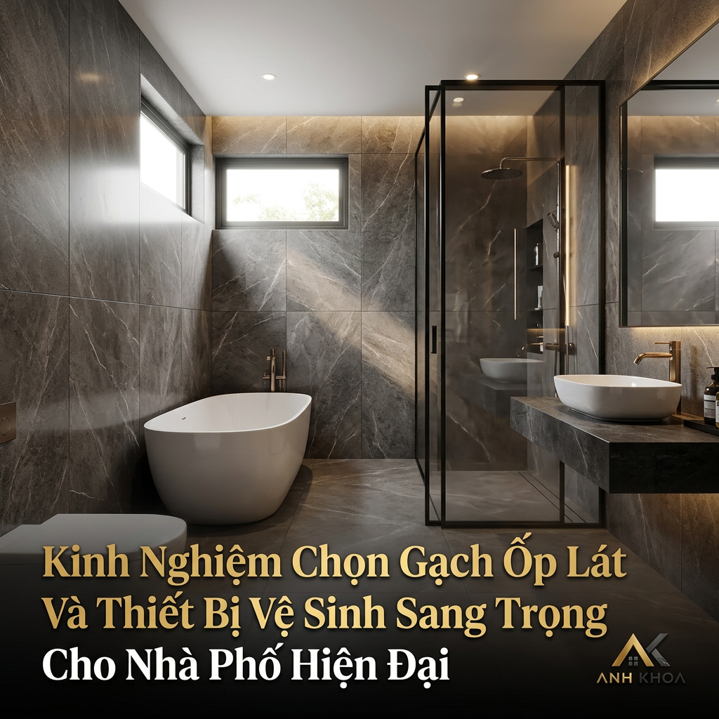 Kinh Nghiệm Chọn Gạch Ốp Lát Và Thiết Bị Vệ Sinh Sang Trọng Cho Nhà Phố Hiện Đại