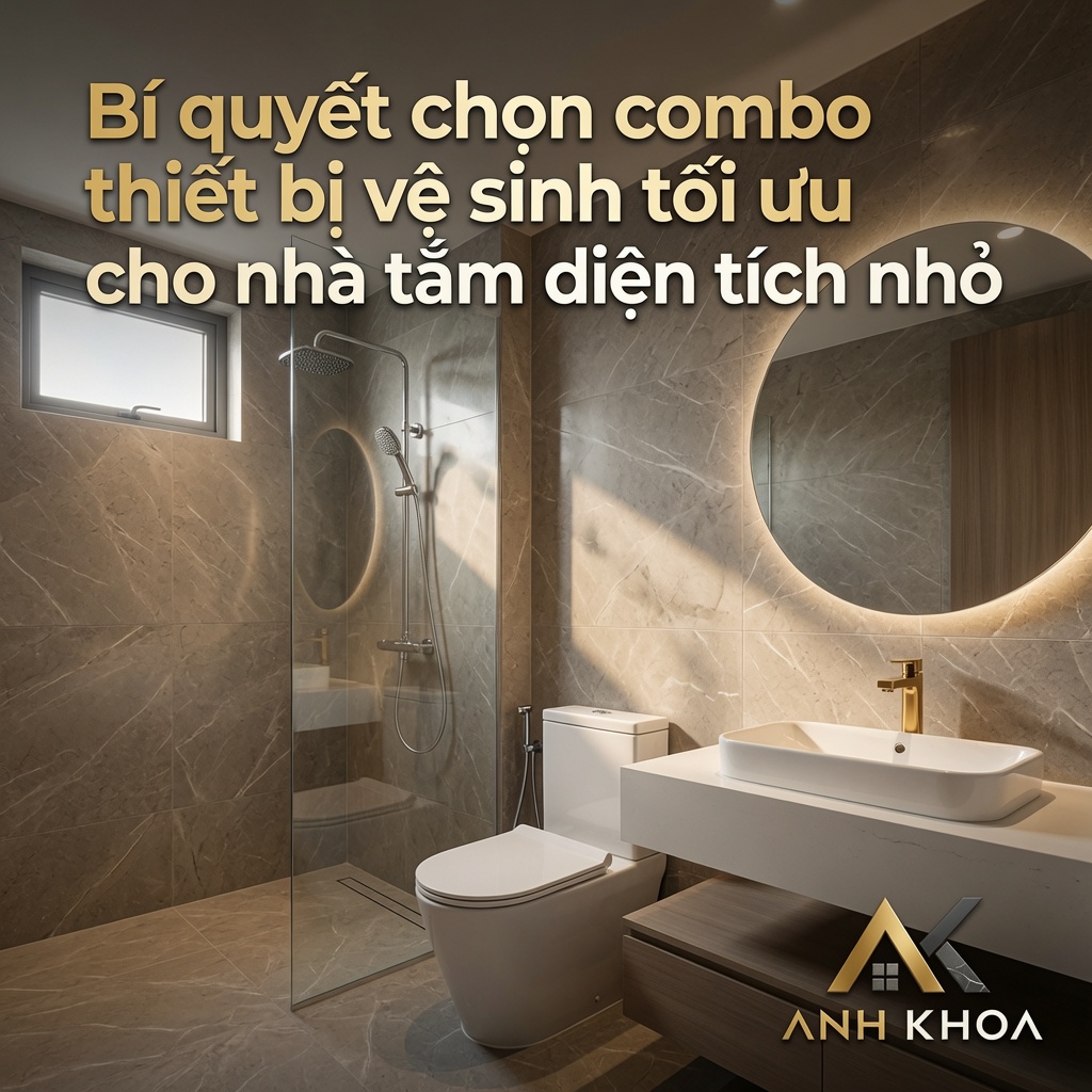 Bí quyết chọn combo thiết bị vệ sinh tối ưu cho nhà tắm diện tích nhỏ