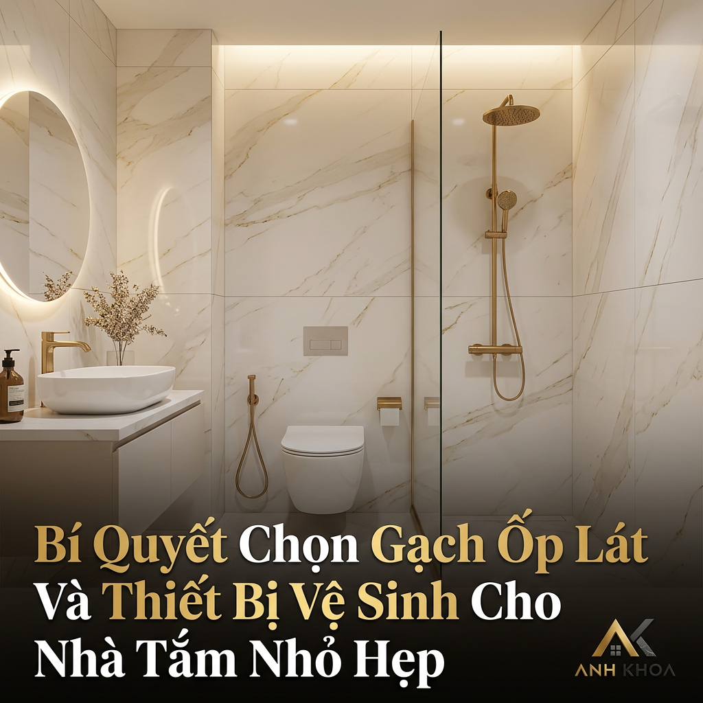 Bí Quyết Chọn Gạch Ốp Lát Và Thiết Bị Vệ Sinh Cho Nhà Tắm Nhỏ Hẹp: Tối Ưu Diện Tích, Nâng Tầm Đẳng Cấp