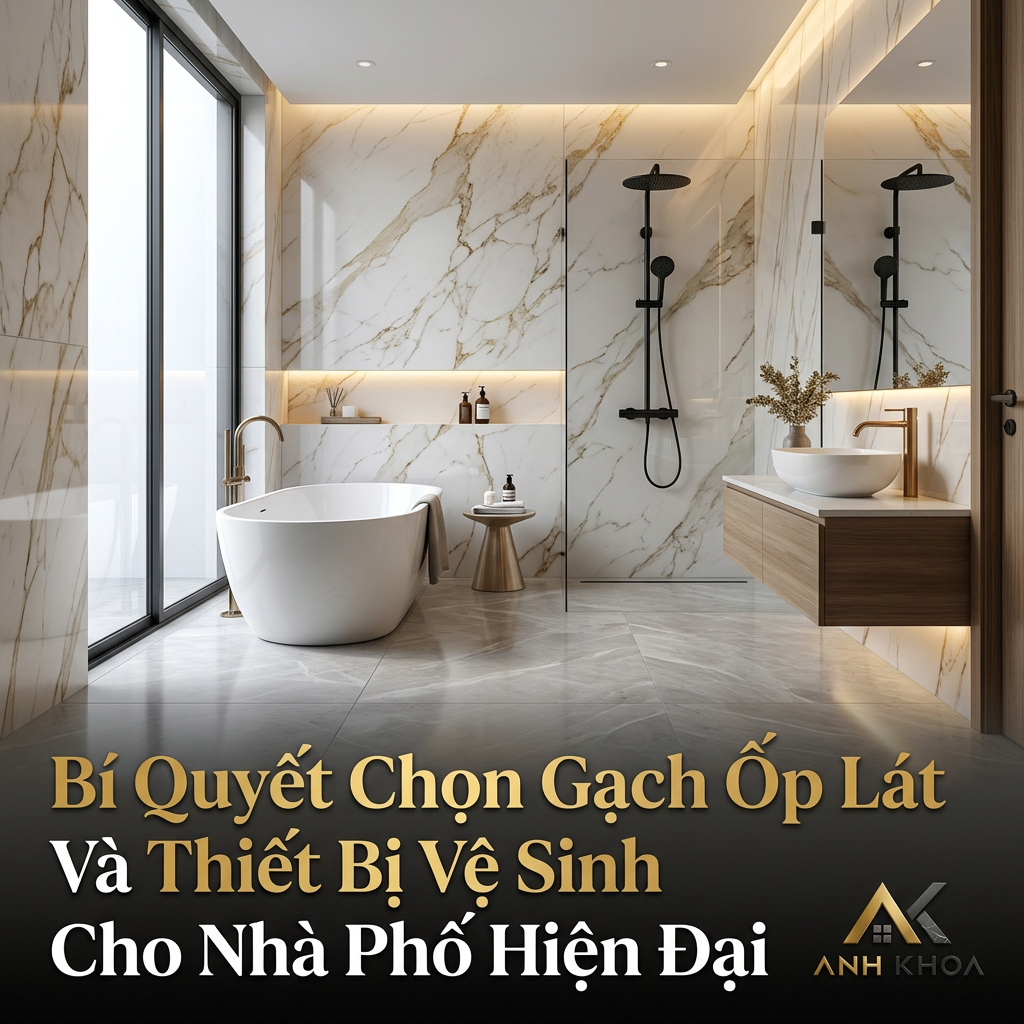 Bí Quyết Chọn Gạch Ốp Lát Và Thiết Bị Vệ Sinh Cho Nhà Phố Hiện Đại