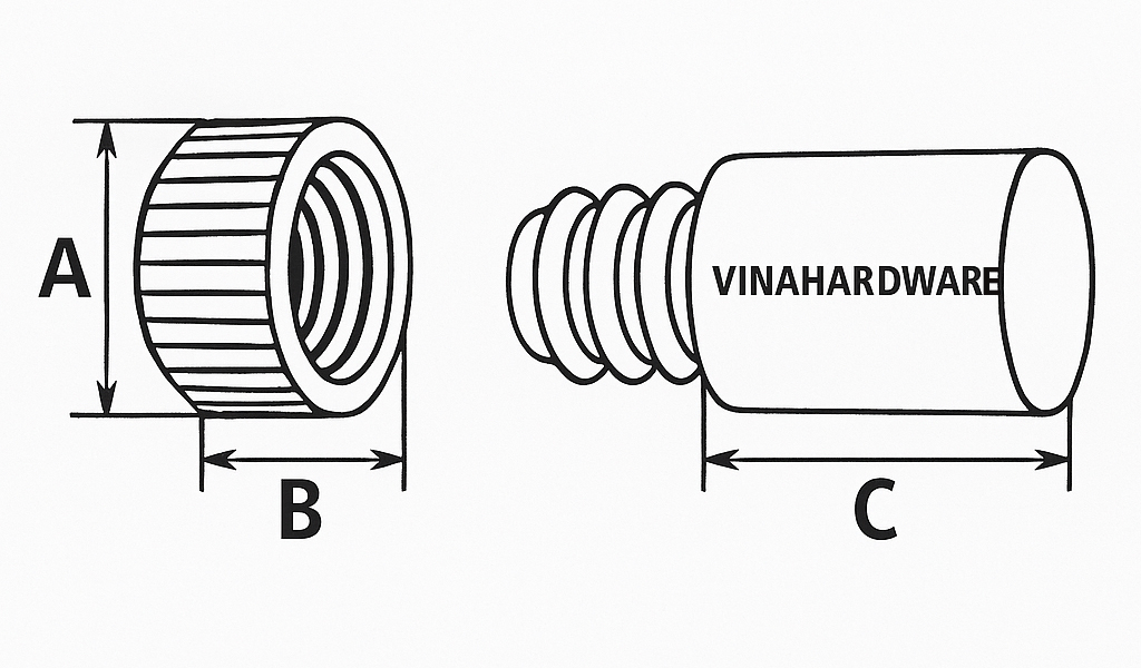 Chốt đỡ kệ bằng đồng thau M8x10mm – Mã 2200.3.21457