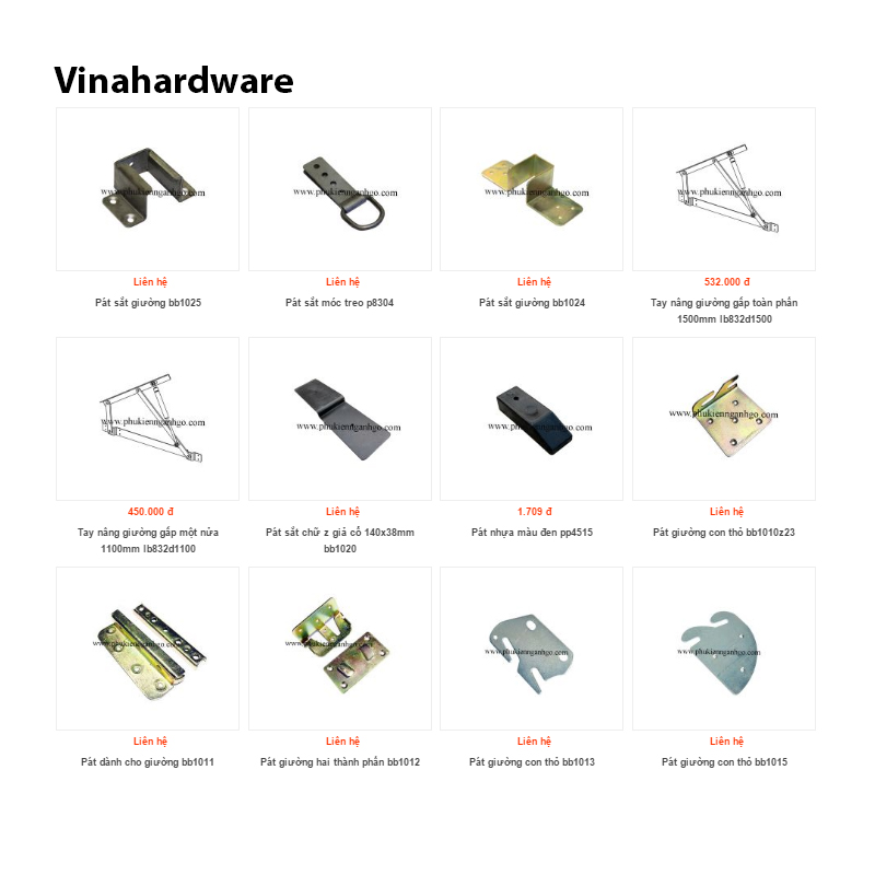 Phụ kiện Vinahardware gia công giường