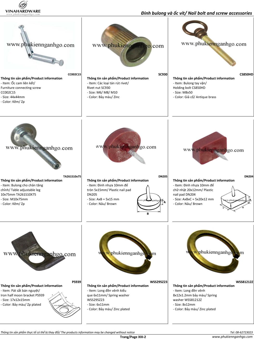 Catalogue Bulong Ốc vít