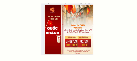 THÔNG BÁO NGHỈ LỄ QUỐC KHÁNH 02/09/2025
