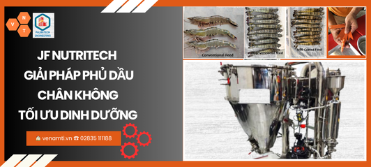 JF NUTRITECH - Máy Phun và Trộn Dầu Bằng Công Nghệ Hút Chân Không -Tối Ưu Dinh Dưỡng Cho Thức Ăn Chăn Nuôi Và Thủy Sản