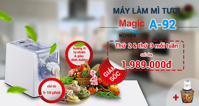 KHUYẾN MÃI: MÁY LÀM MÌ TƯƠI A-92 (Kèm quà tặng)