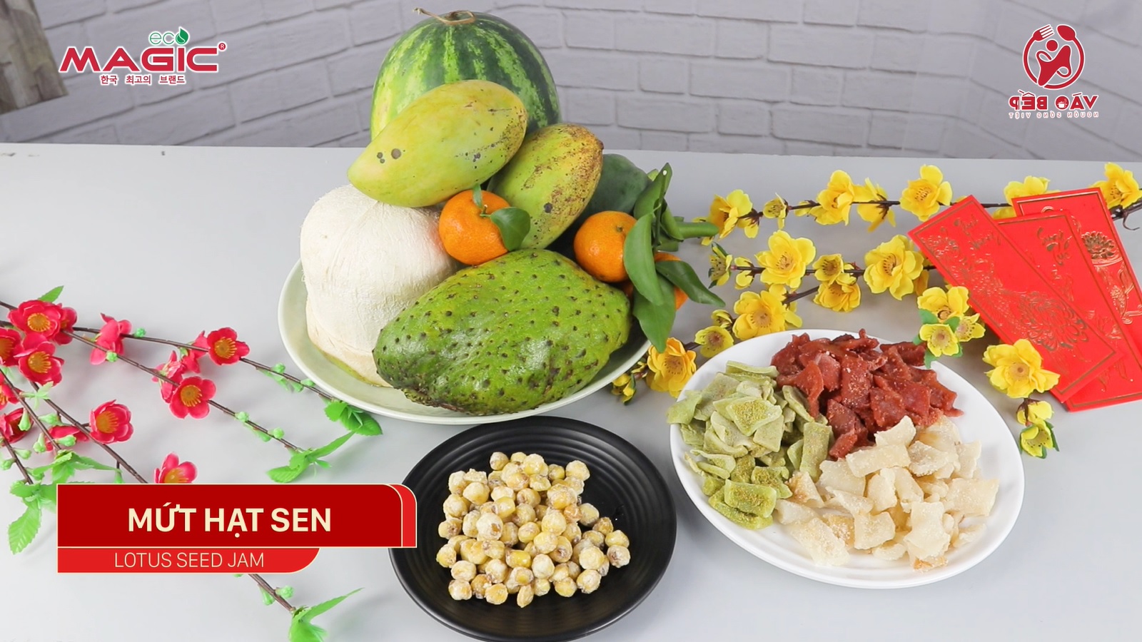 Làm mứt hạt sen thơm bùi bằng Nồi chiên nướng không dầu Magic Eco AC-120