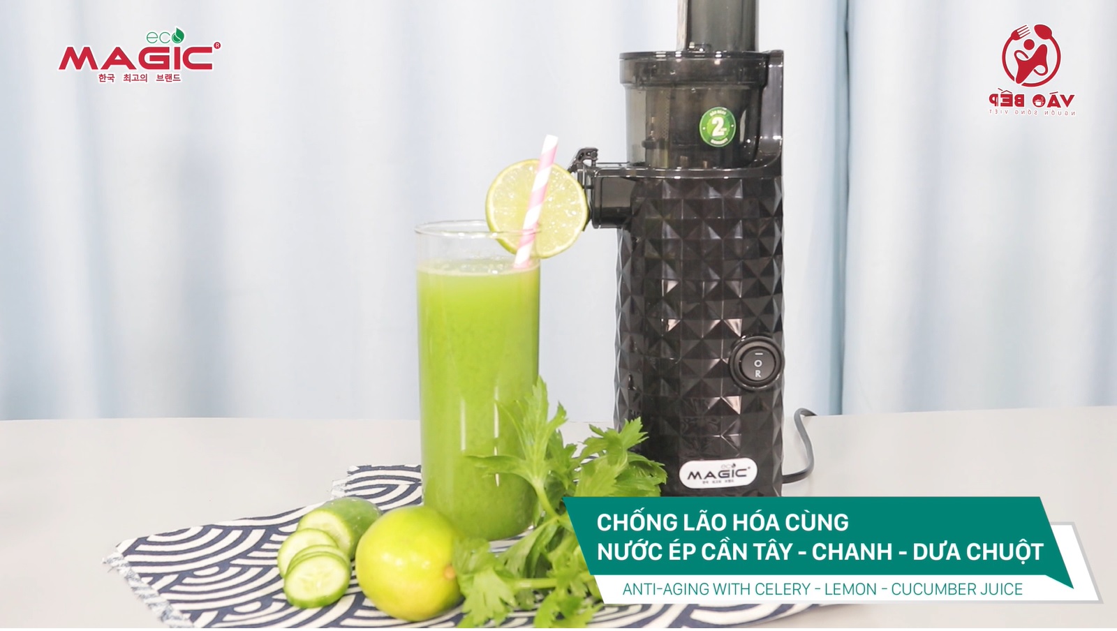 Chống lão hóa da cùng nước ép cần tây, chanh, dưa chuột