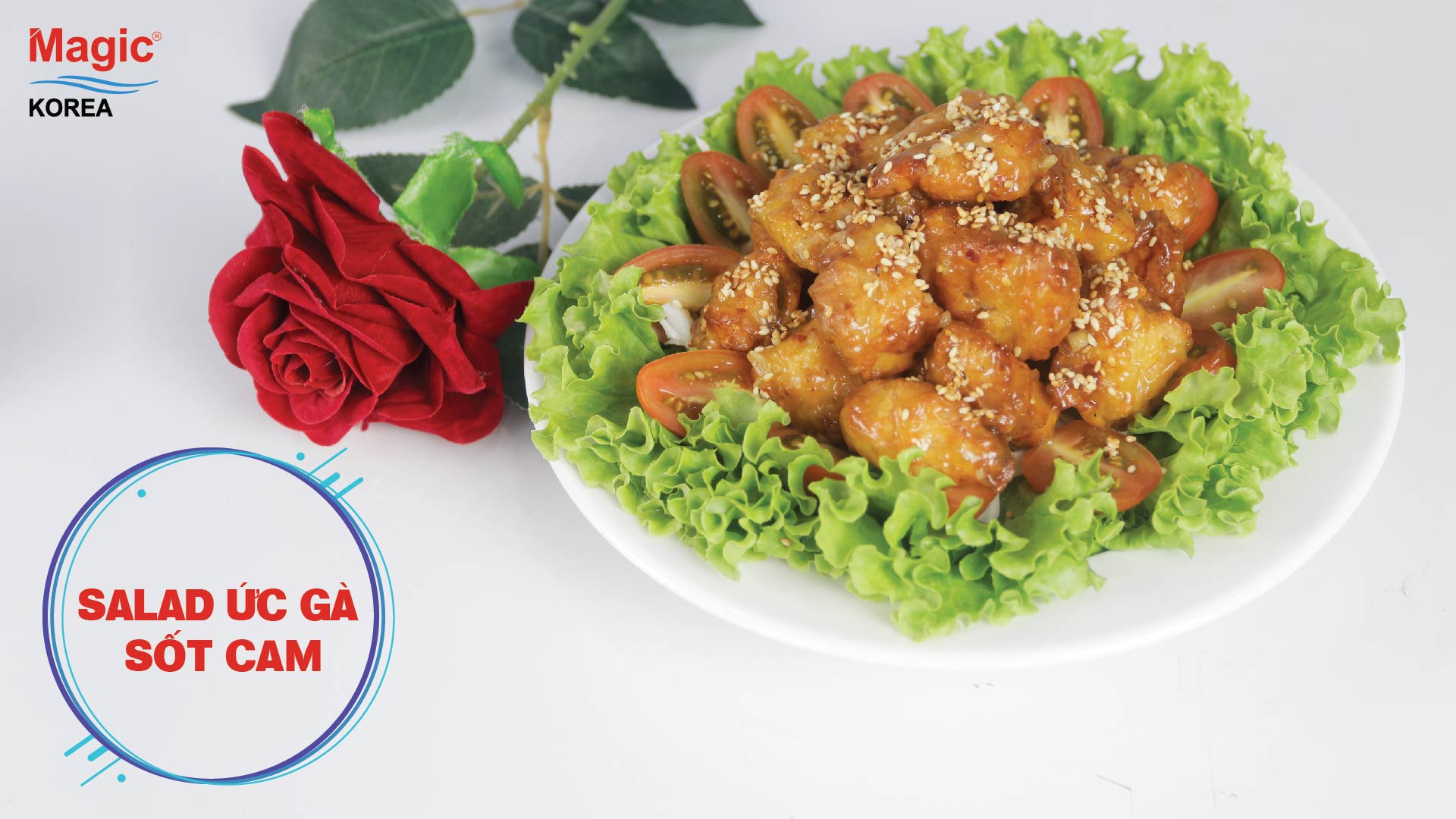 Hướng dẫn làm Salad ức gà sốt cam bằng Nồi chiên không dầu