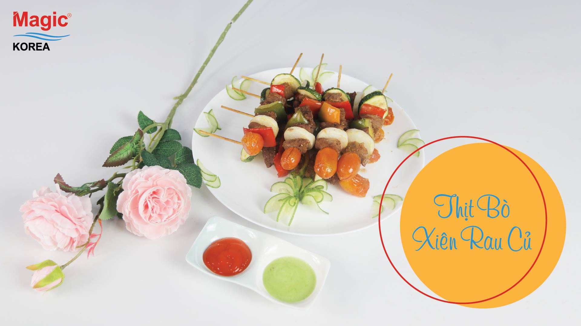 Hướng dẫn làm Thịt bò xiên rau củ bằng Nồi chiên không dầu