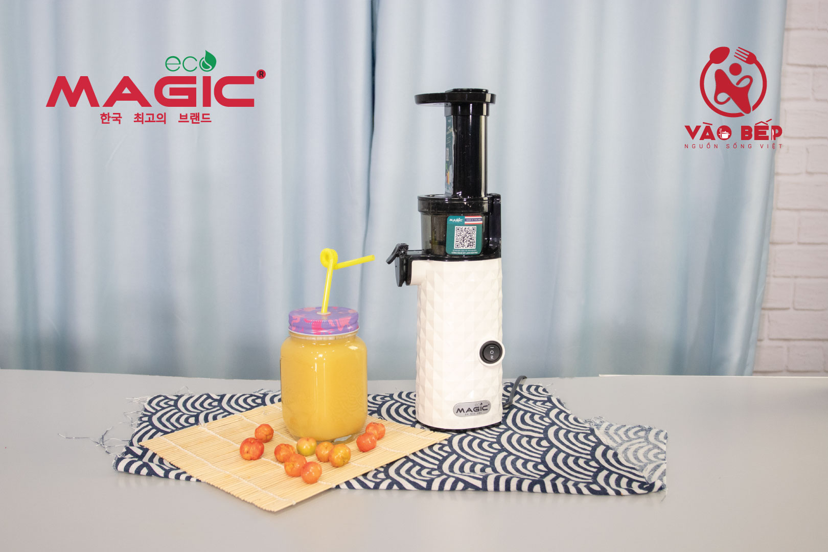 Hướng dẫn làm nước ép sơ ri giúp đẹp da bằng máy ép chậm thế hệ mới Magic Eco AC-132