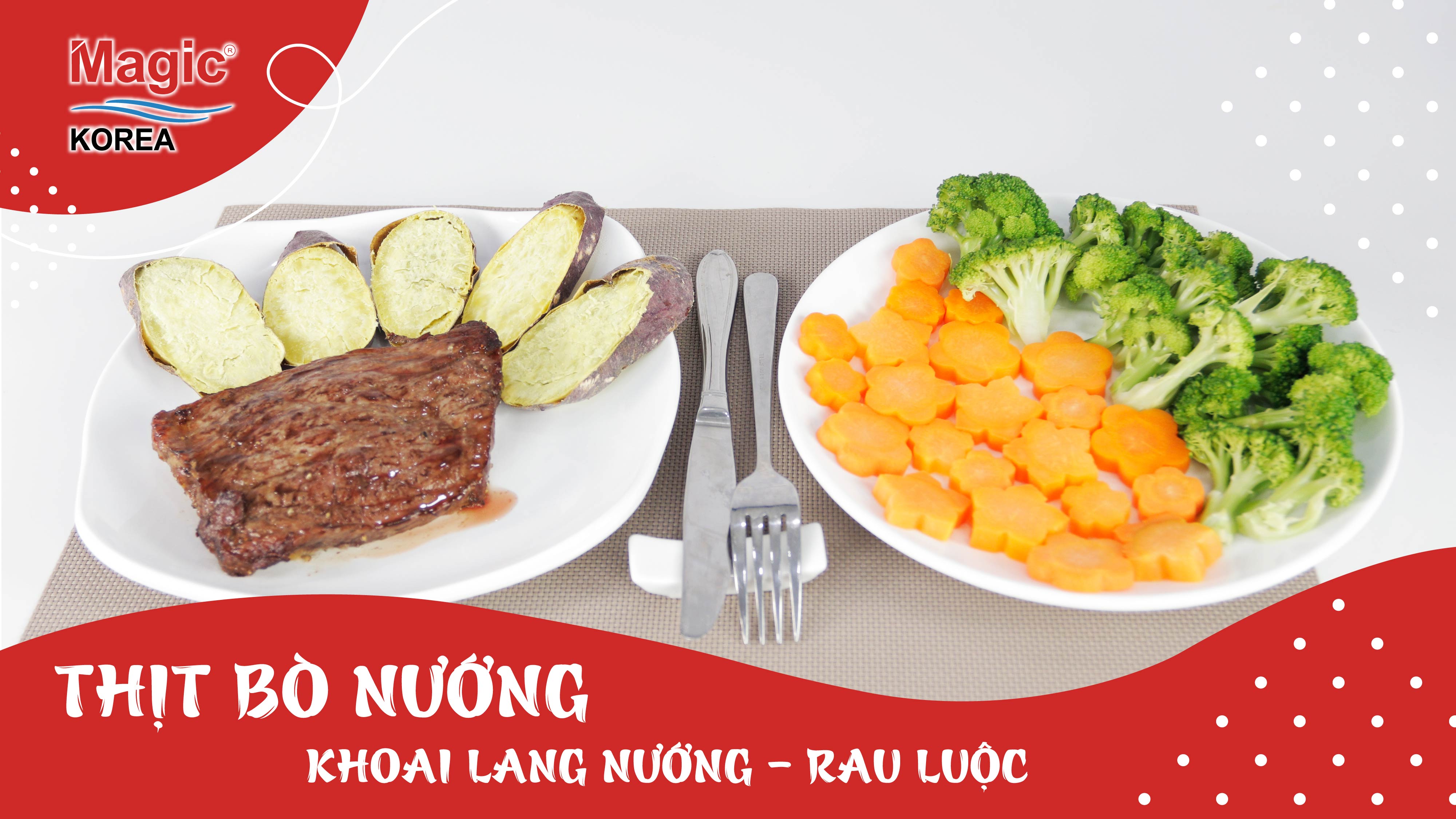 Thực đơn Eat Clean Day 14: Thịt bò nướng - Khoai lang nướng - Rau luộc