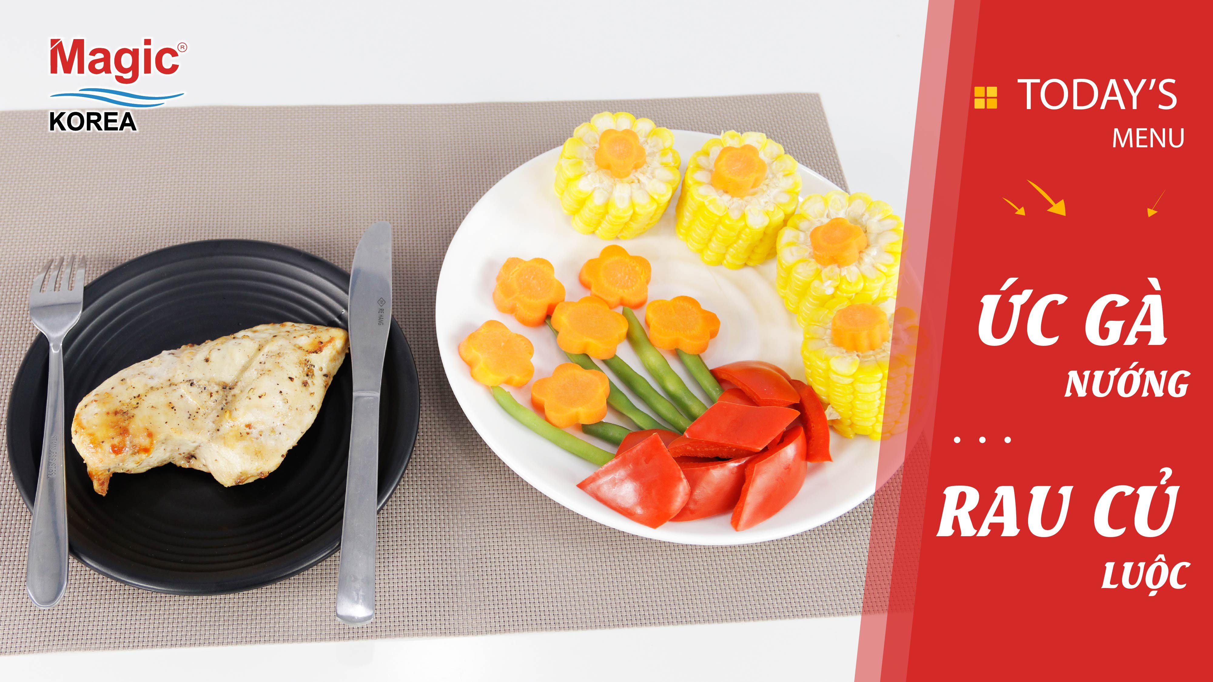 Thực đơn Eat Clean Day 9: Ức gà nướng - Rau củ luộc