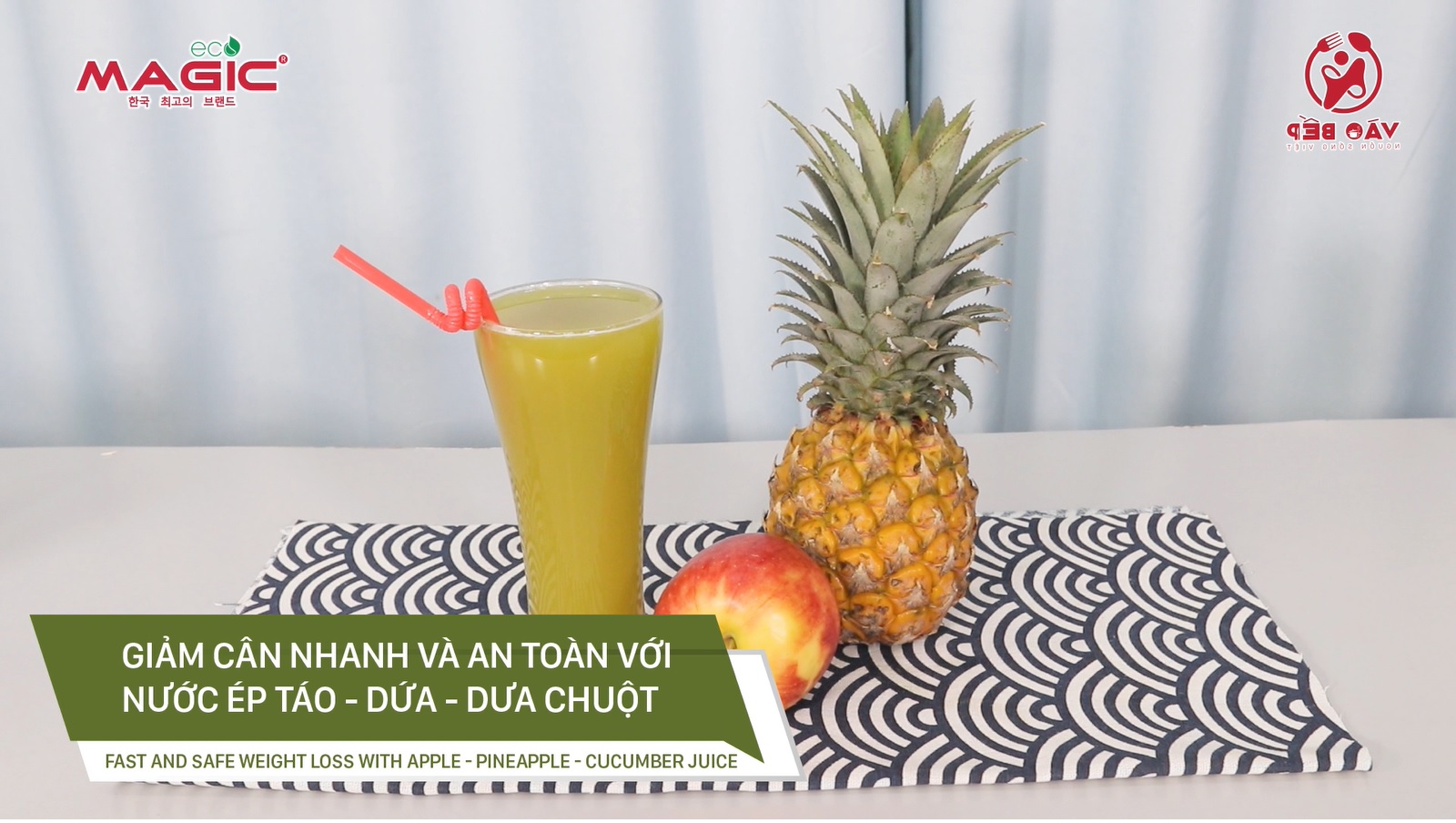 Giảm cân nhanh và an toàn với nước ép táo dứa dưa chuột