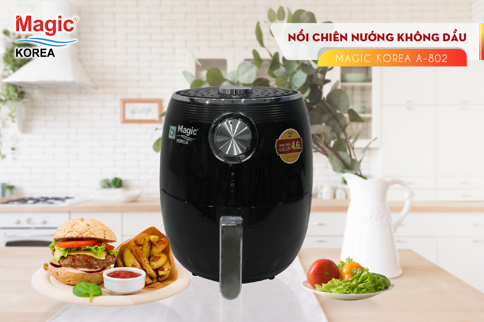 MAGIC - Nồi chiên không dầu Magic  A-802 (4.6L)