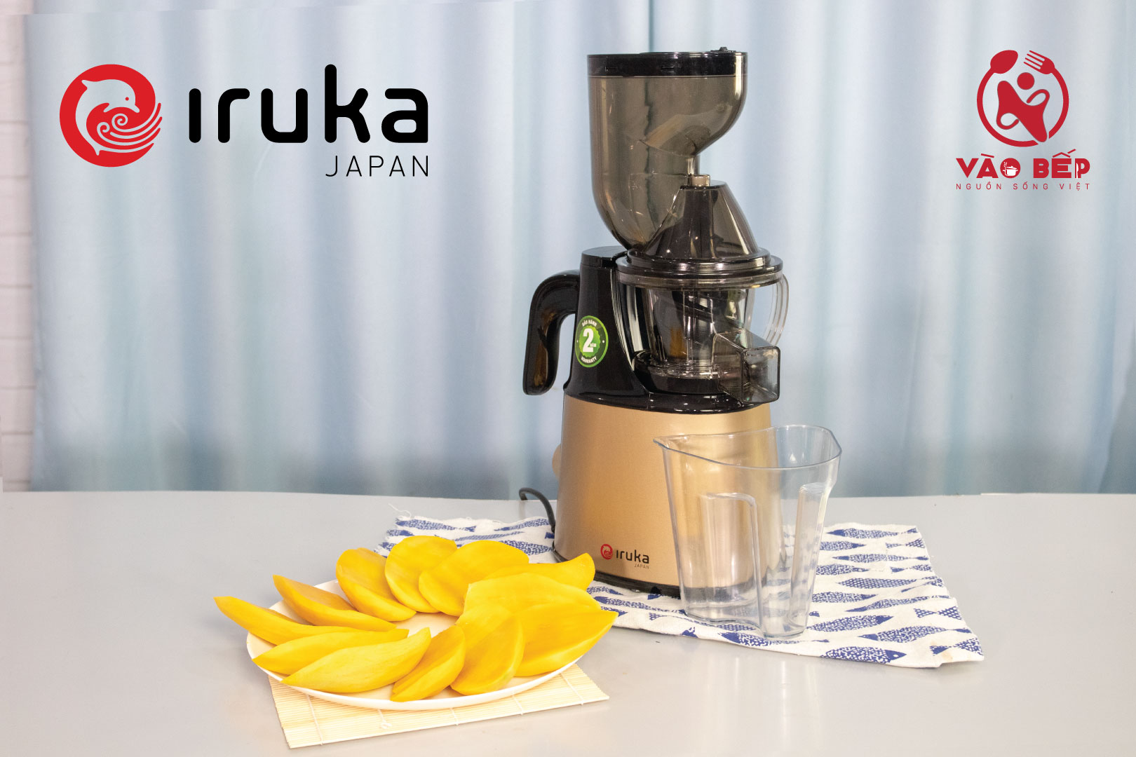 Hướng dẫn làm kem xoài thơm ngon bằng Máy ép chậm miệng rộng Iruka I-52 4 may ep cham mieng rong iruka i 52 15