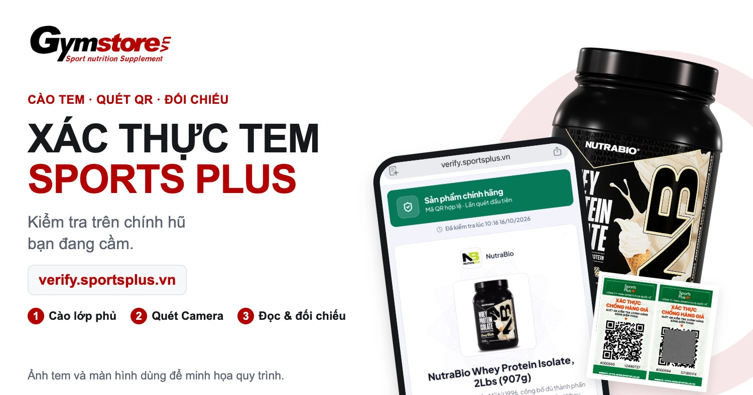 Cách xác thực tem Sports Plus: Cào, quét QR và đọc kết quả