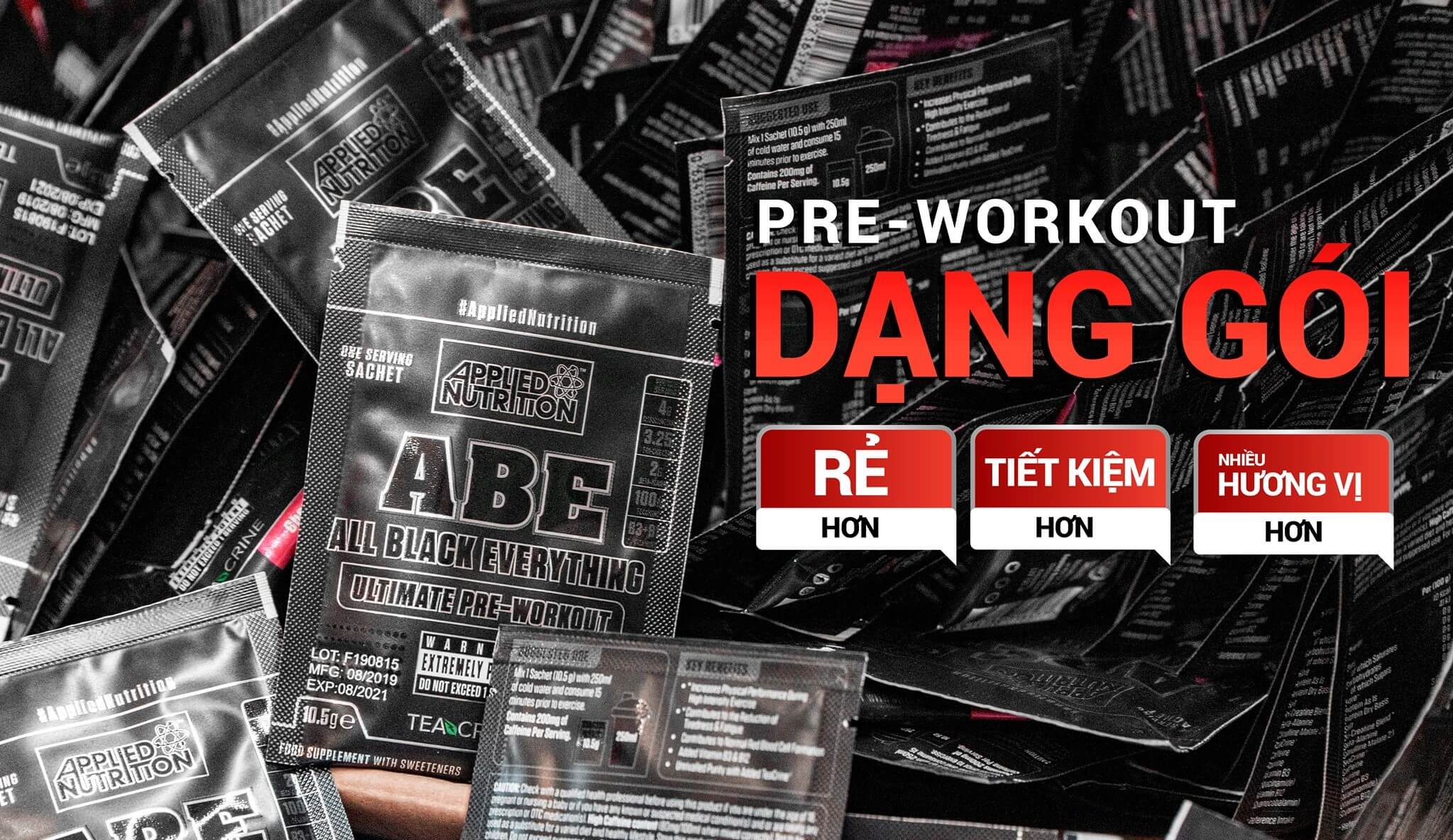 Sample ABE Pre-Workout - Mua Càng Nhiều Giá Càng Rẻ - GymStore