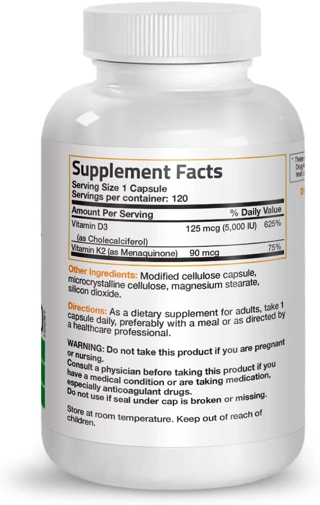 Bronson Vitamin D3+K2 120 Viên - Giá Tốt Nhất Thị Trường