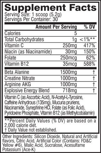 thành phần Cellucor C4 Cellucor C4
