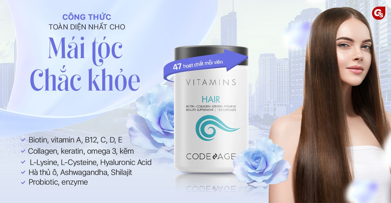 Viên uống mọc tóc CodeAge Hair Vitamins, 120 Capsules Viên uống mọc tóc CodeAge Hair Vitamins, 120 Capsules