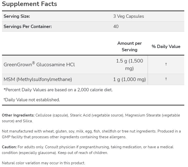 Now Vegetarian Glucosamine & MSM, Joint Health